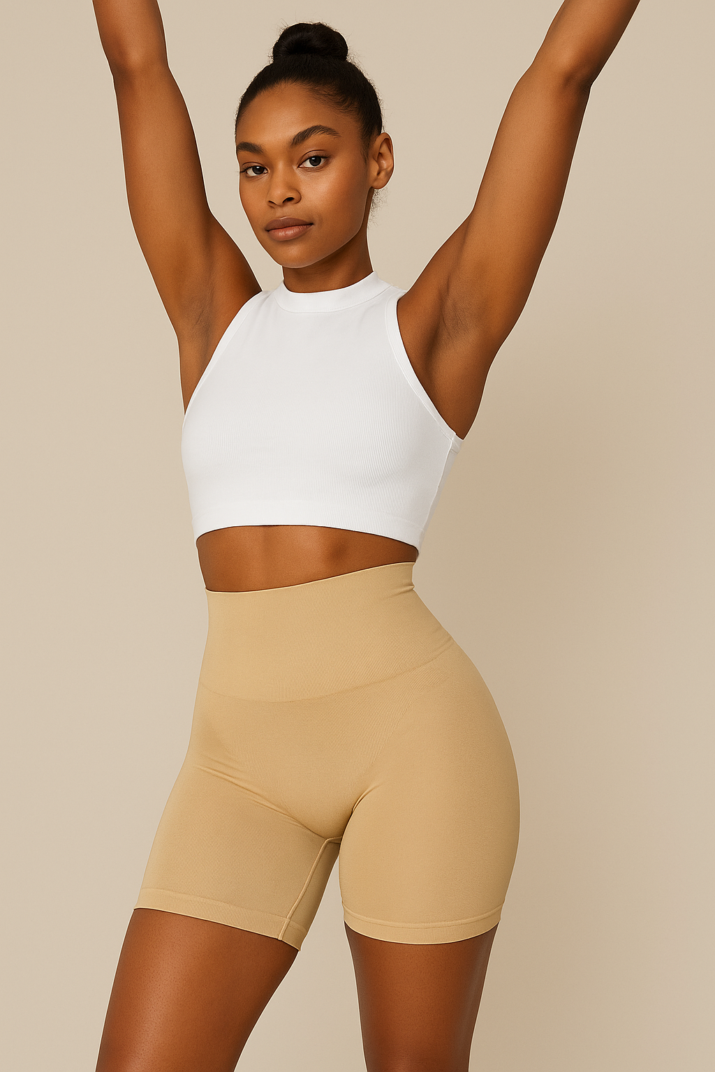 Short gainant taille haute post-partum